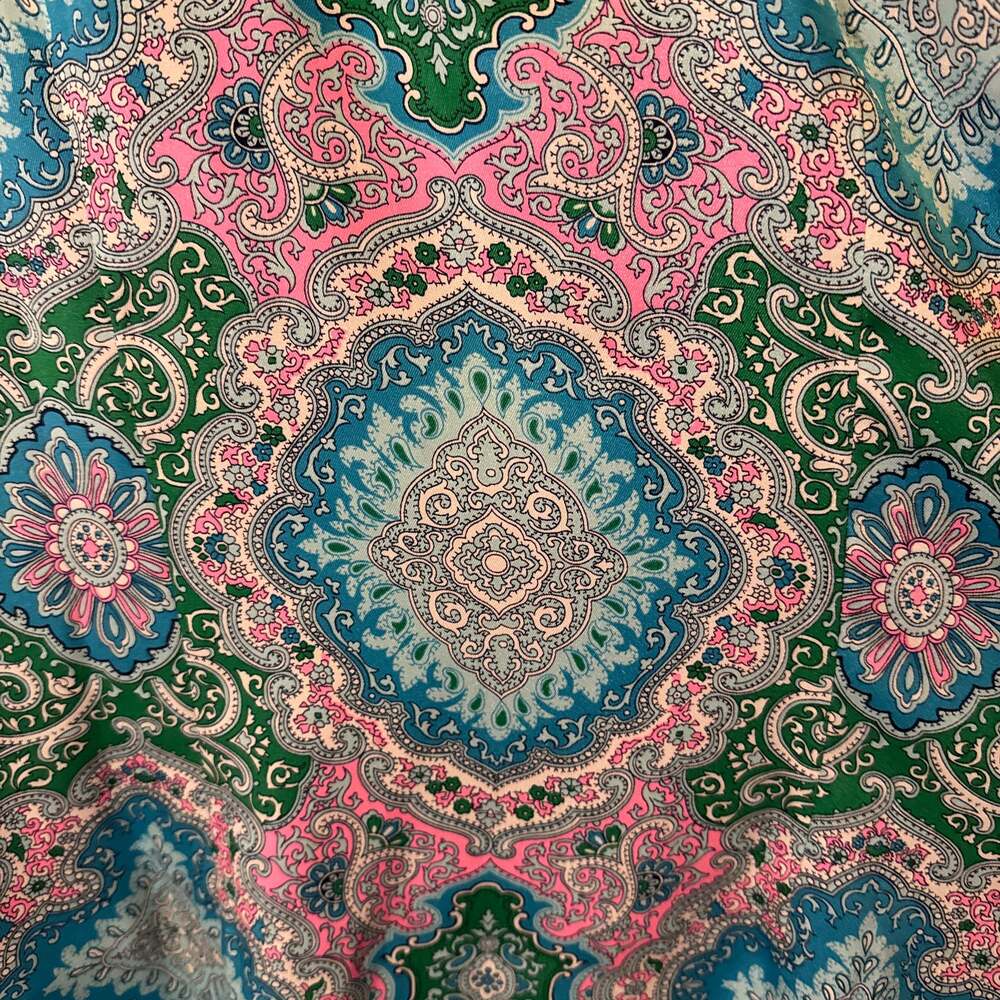 Talbots Shimmer Paisley Print Pink Blue - Picture 3 of 5
